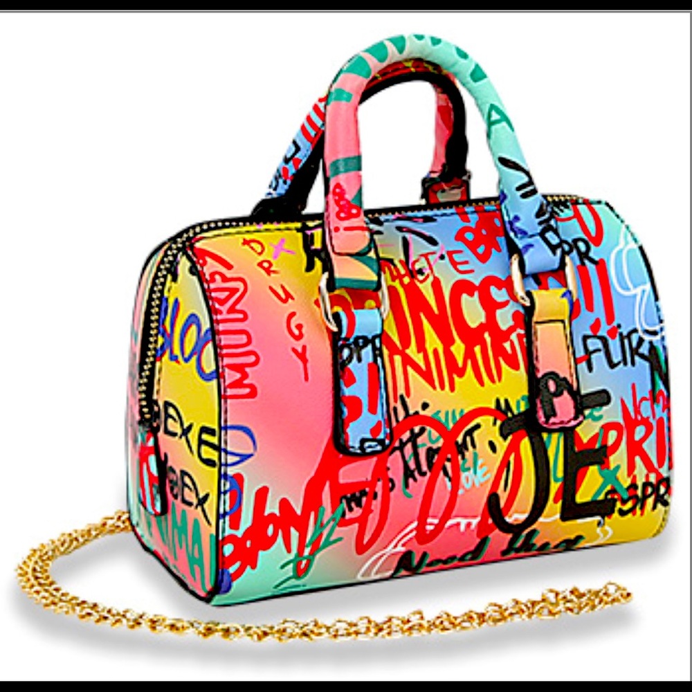 Graffiti Patterned Handbag
